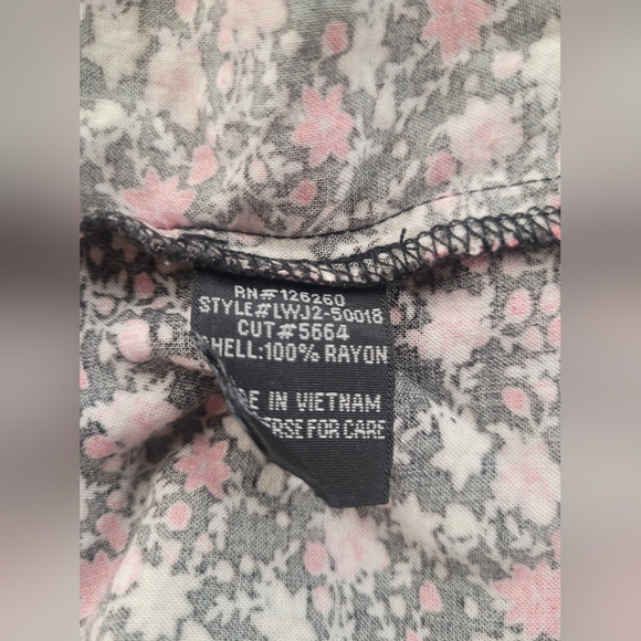 Velvet Heart M Floral Pullover Shirt Dress Partial Button Front Long Sleeve - Picture 5 of 6